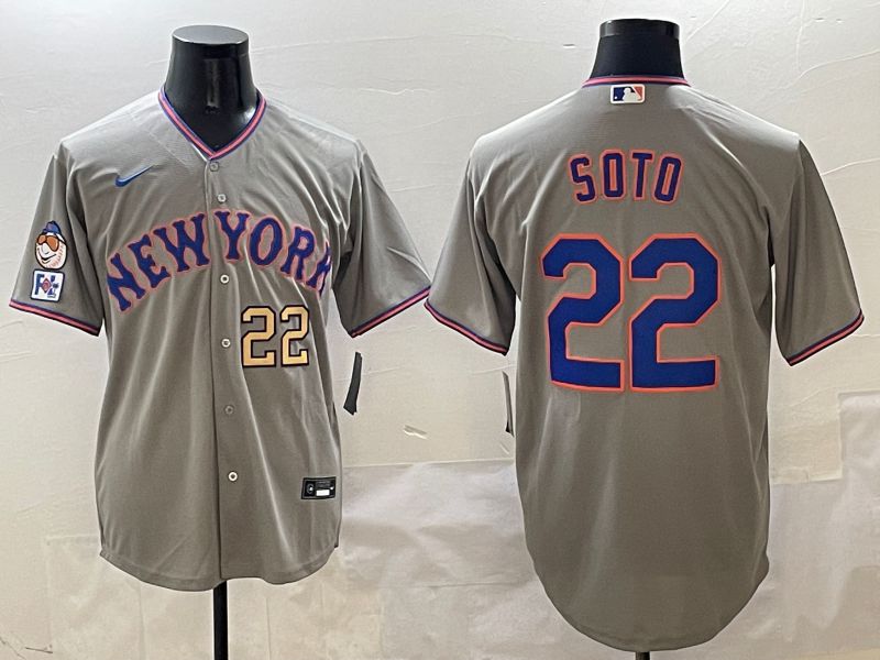 Men New York Mets #22 Soto Grey Second generation 2025 Nike MLB Jersey style 6